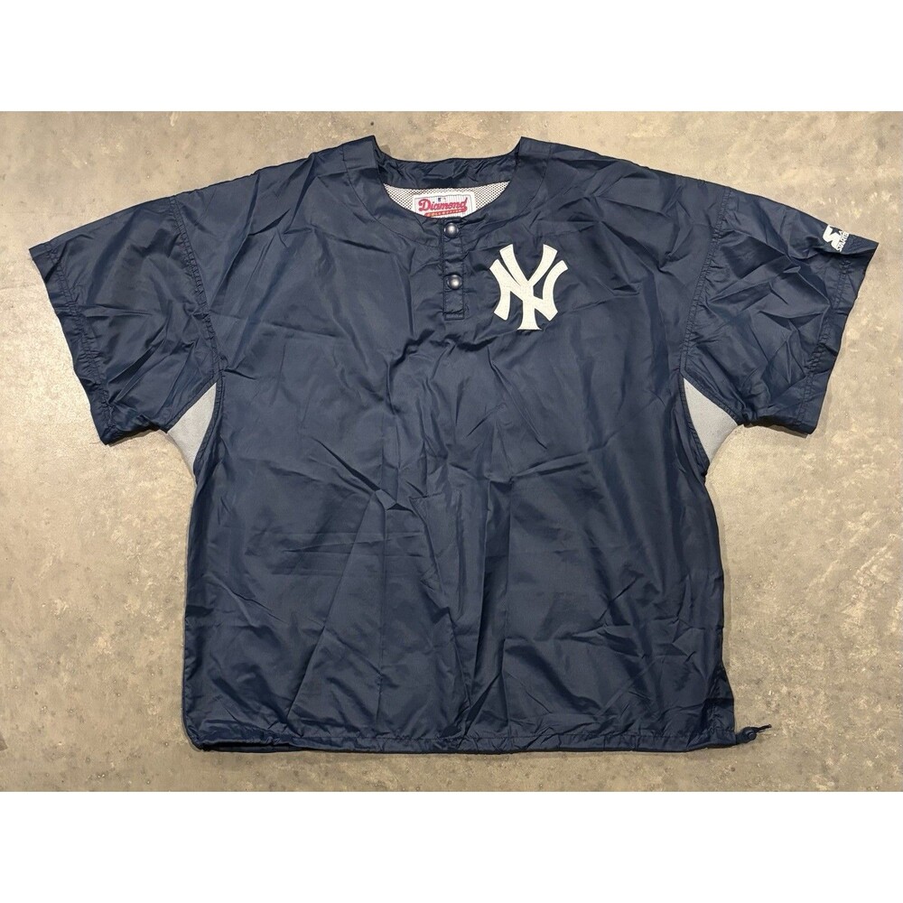 New York Yankees Nylon Warm-Up Pullover Jacket Diamond Collection Starter XL